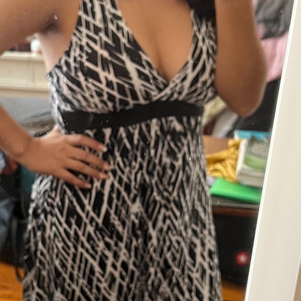 black and white dress